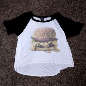 Cheese burger baseball tee size large